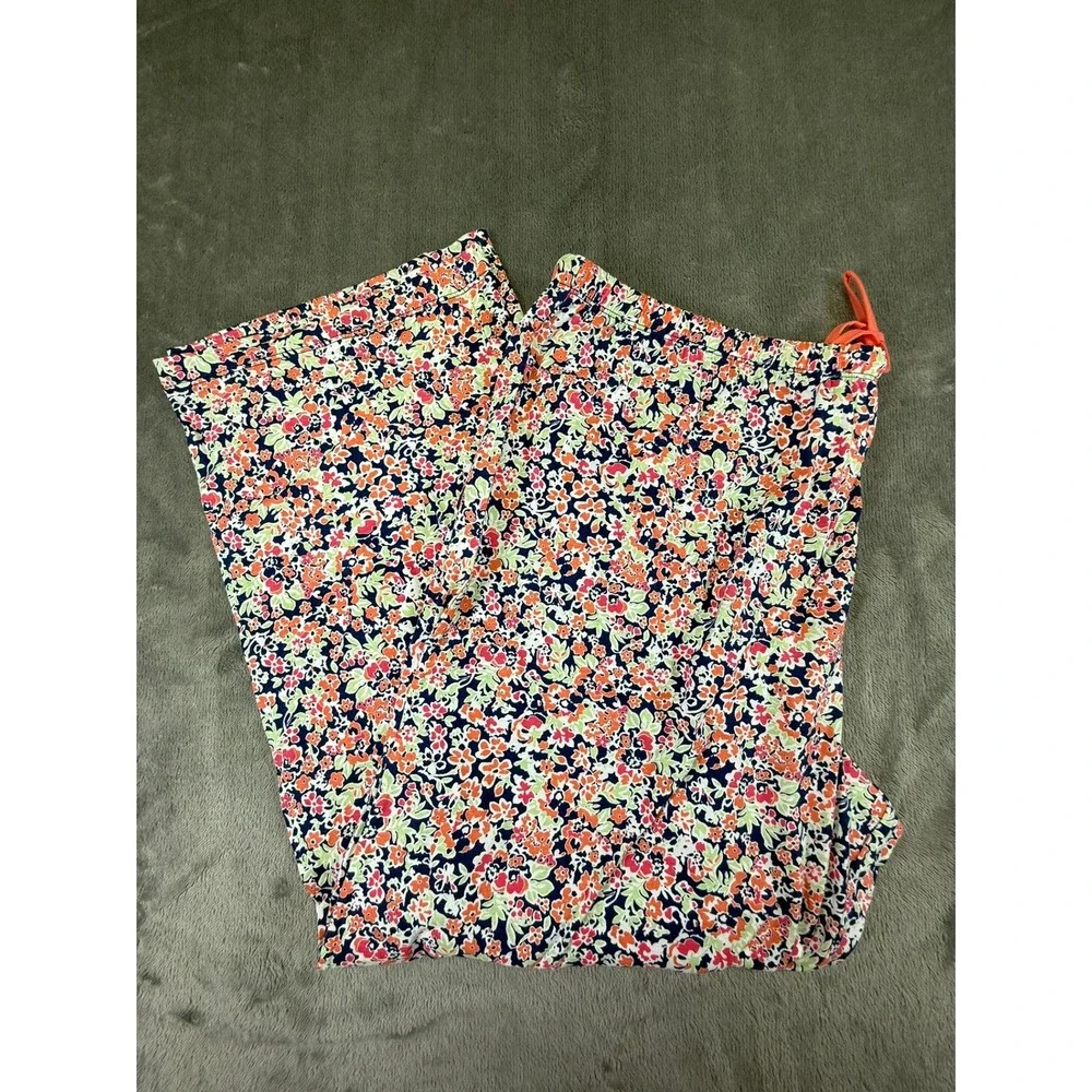 Floral Cotton Pajama Pants XL Multi-color Drawstring Wide Leg RN 60766 A230585